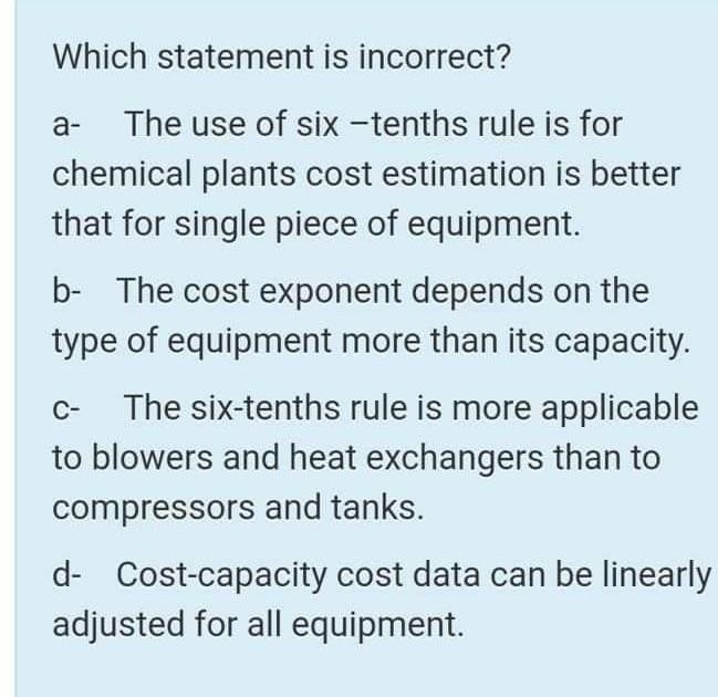 Solved The CEPCI index value is more affected by a The time