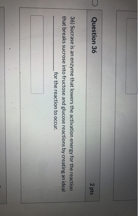 Solved Question 36 2 Pts 36 Sucrase Is An Enzyme That Lo Chegg Com