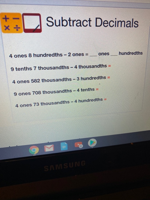 Solved Subtract Decimals 4 Ones 8 Hundredths 2 Ones Chegg Com Solved Subtract Decimals 4 Ones 8 Hundredths 2 Ones Chegg Com