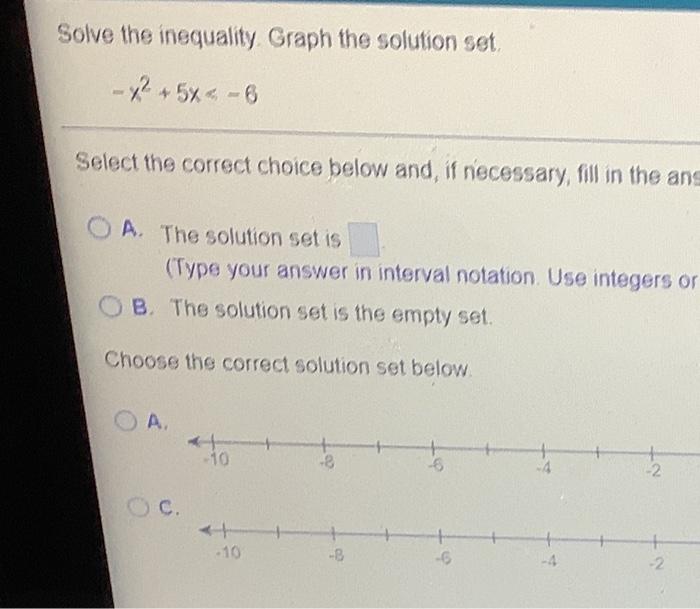 Solved Solve the inequality Graph the solution set - 12 454 | Chegg.com