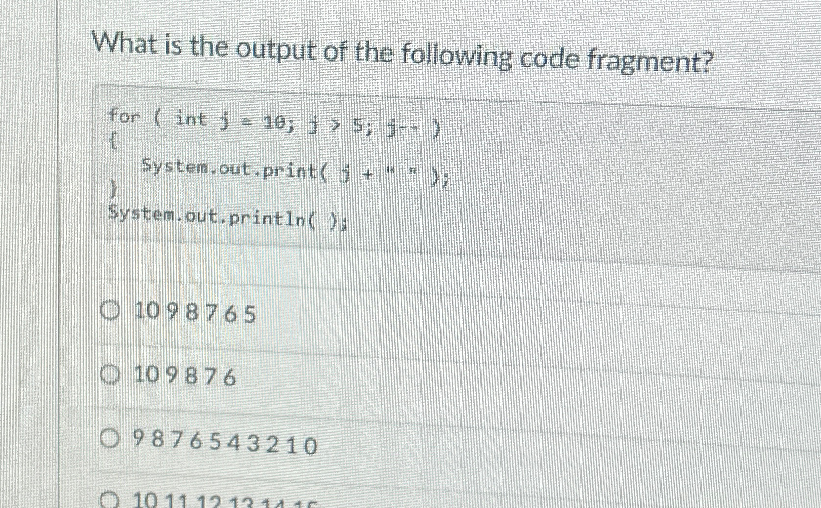 Solved What is the output of the following code | Chegg.com