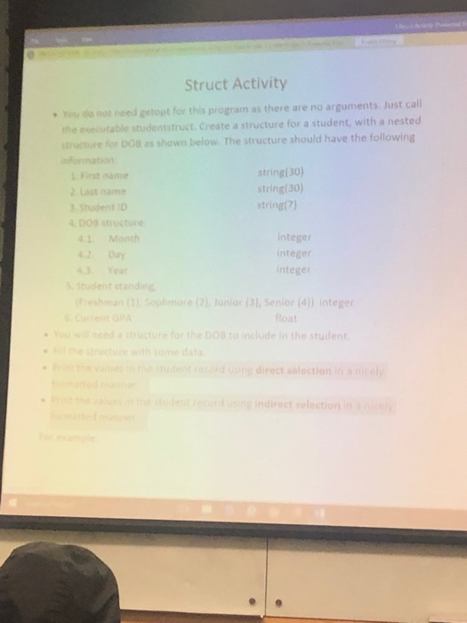 Solved Struct Activity d oot for this program as there are | Chegg.com