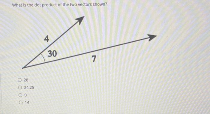 Solved What Is The Dot Product Of The Two Vectors Shown? 28 | Chegg.com