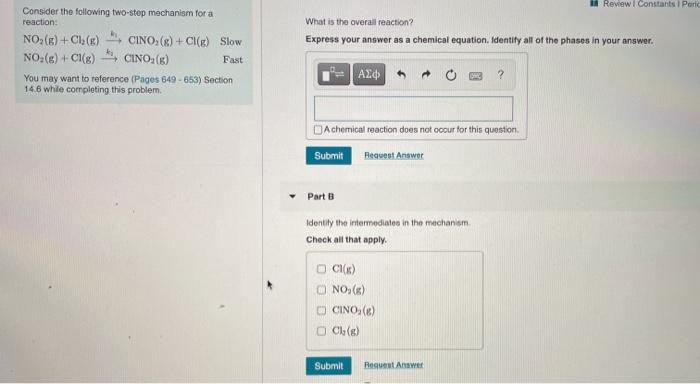 Solved Review Constants Pori What is the overall reaction? 