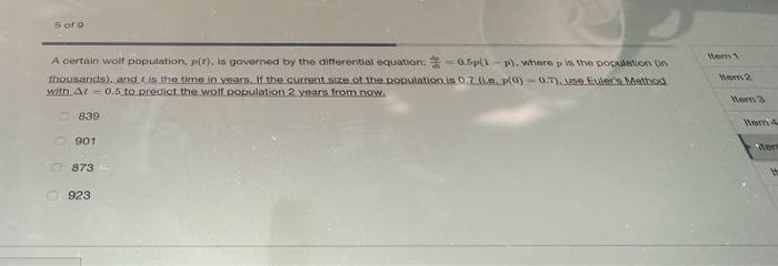 Solved A Certain Wolf Population, P(t), Is Goworned By The | Chegg.com