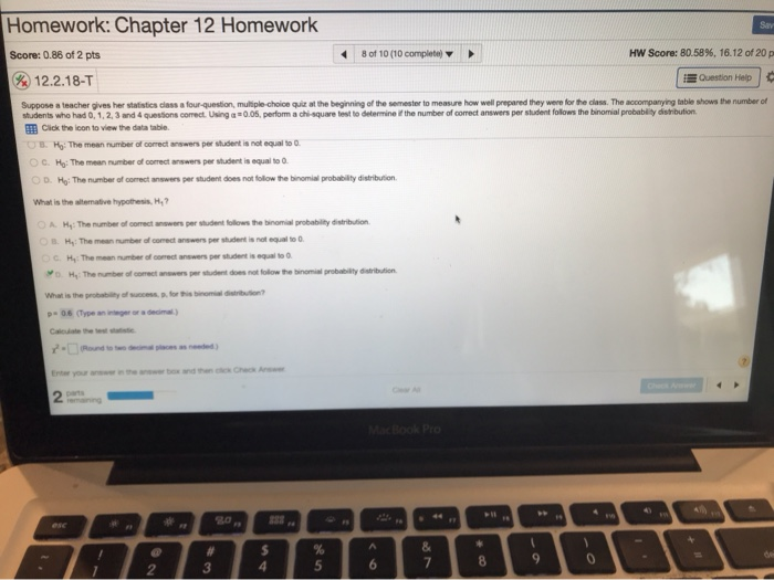 Solved Homework: Chapter 12 Homework Score: 0.88 of 2 pts % | Chegg.com