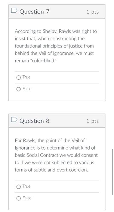 D Question 5 1 pts According to Rawls, the natural | Chegg.com