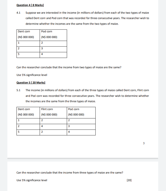 Solved 4.1 Suppose we are interested in the income (in | Chegg.com