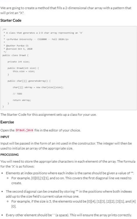Solved We are going to create a method that fills a | Chegg.com