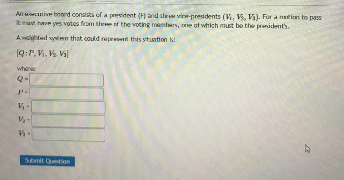 solved-an-executive-board-consists-of-a-president-p-and-chegg