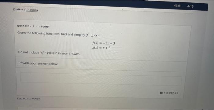 Solved QUESTION 3,1 POINT Given The Following Functions, | Chegg.com