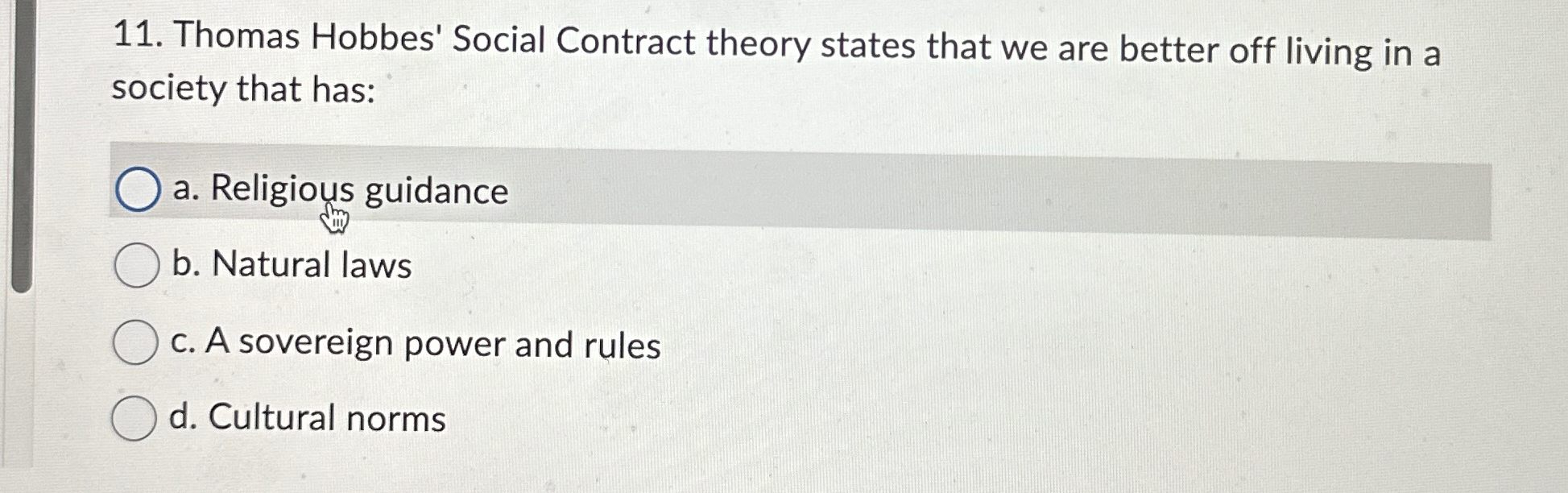 Solved thomas hobbes social contract theory states that we chegg