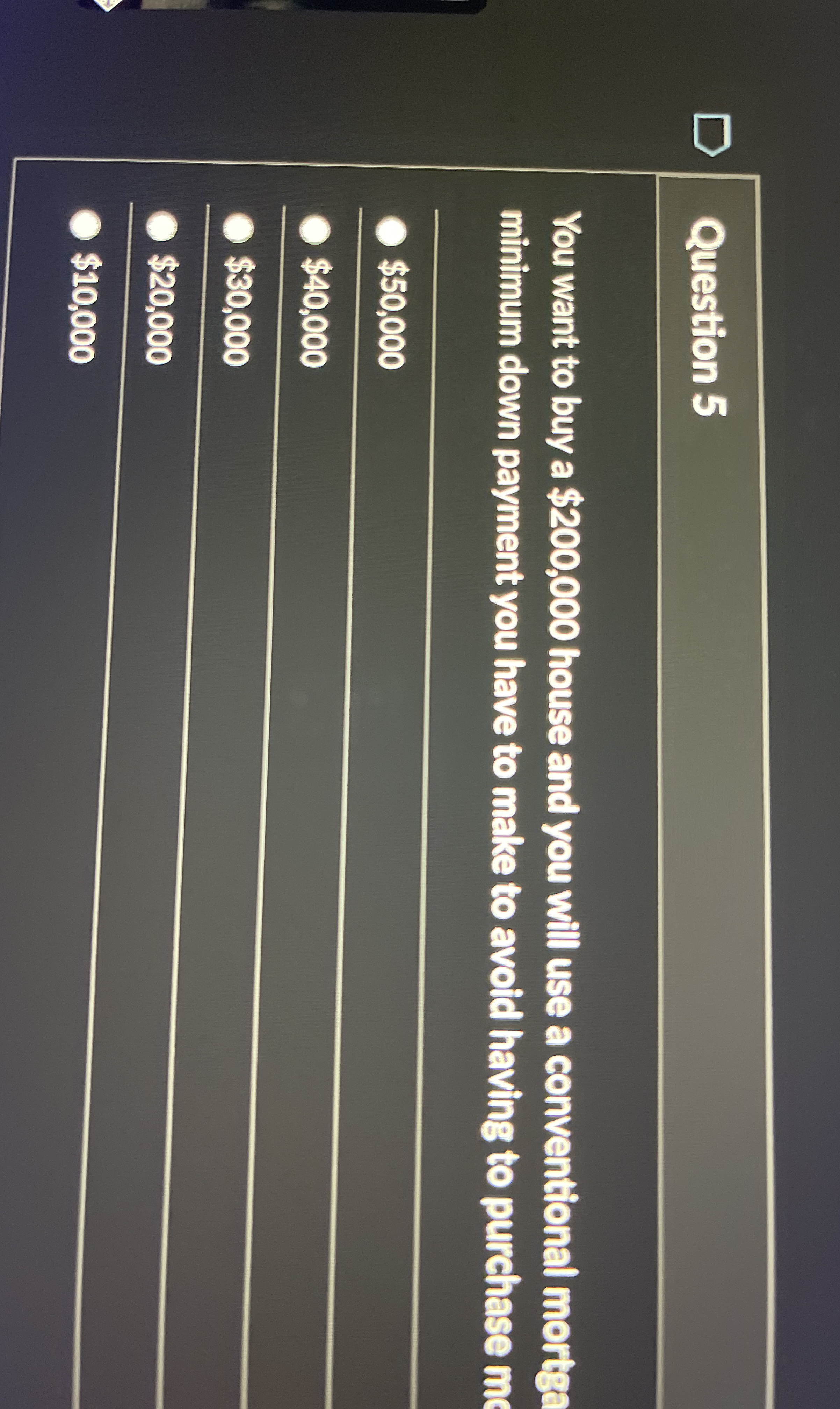 Solved Question 5You want to buy a 200,000 ﻿house and you