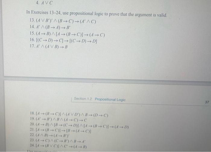 Solved In Exercises 13-24, Use Propositional Logic To Prove | Chegg.com