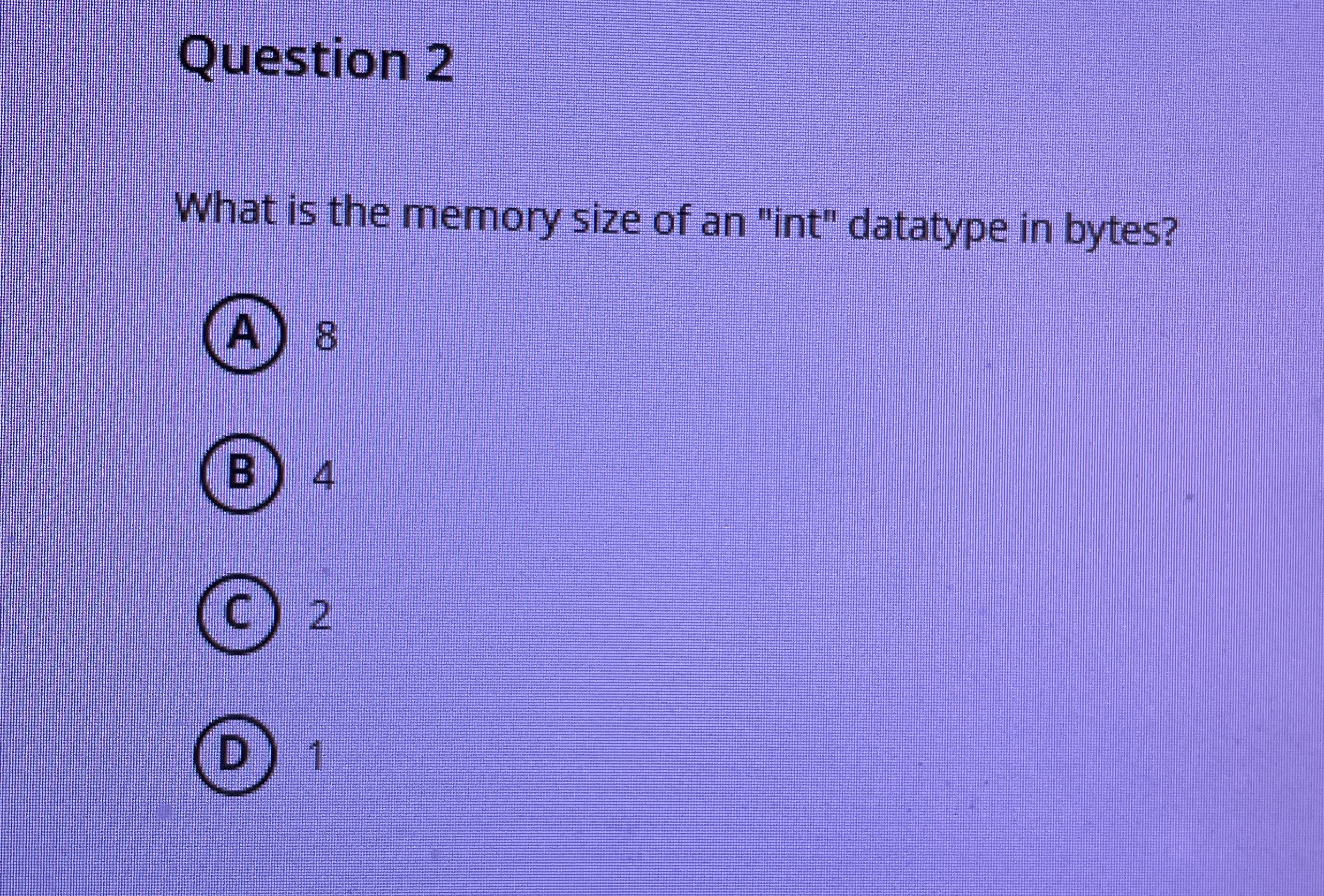 Solved Question 2What is the memory size of an 