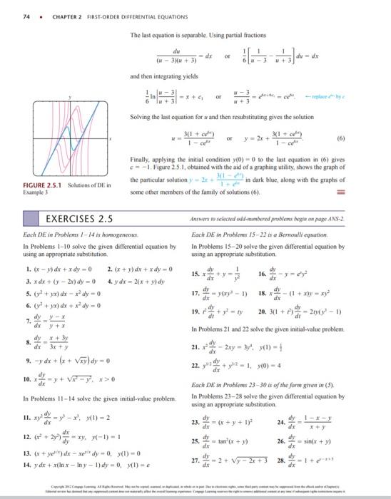 Solved 74 . CHAPTER 2 FIRST ORDER DIFFERENTIAL EQUATIONS The | Chegg.com