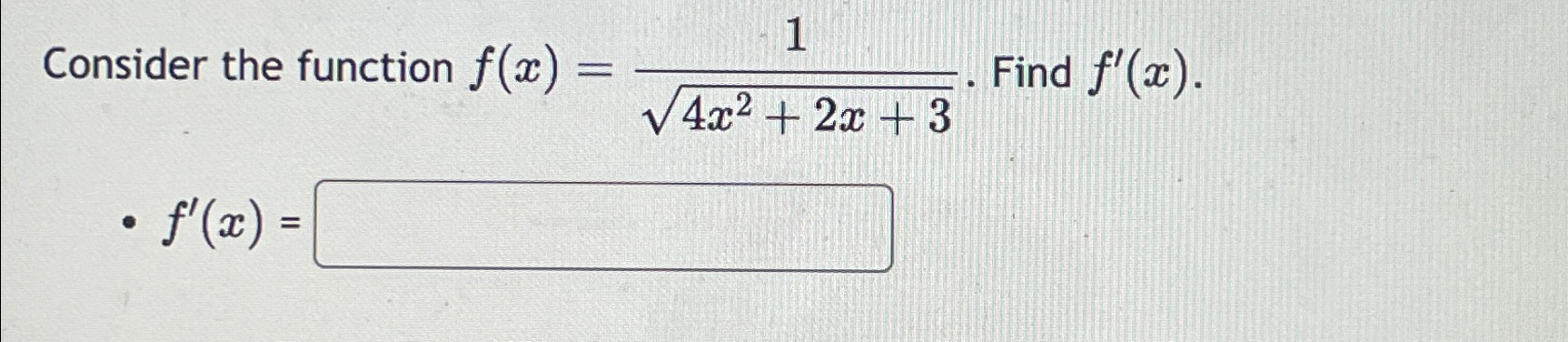 Solved Consider the function f(x)=14x2+2x+32. ﻿Find | Chegg.com