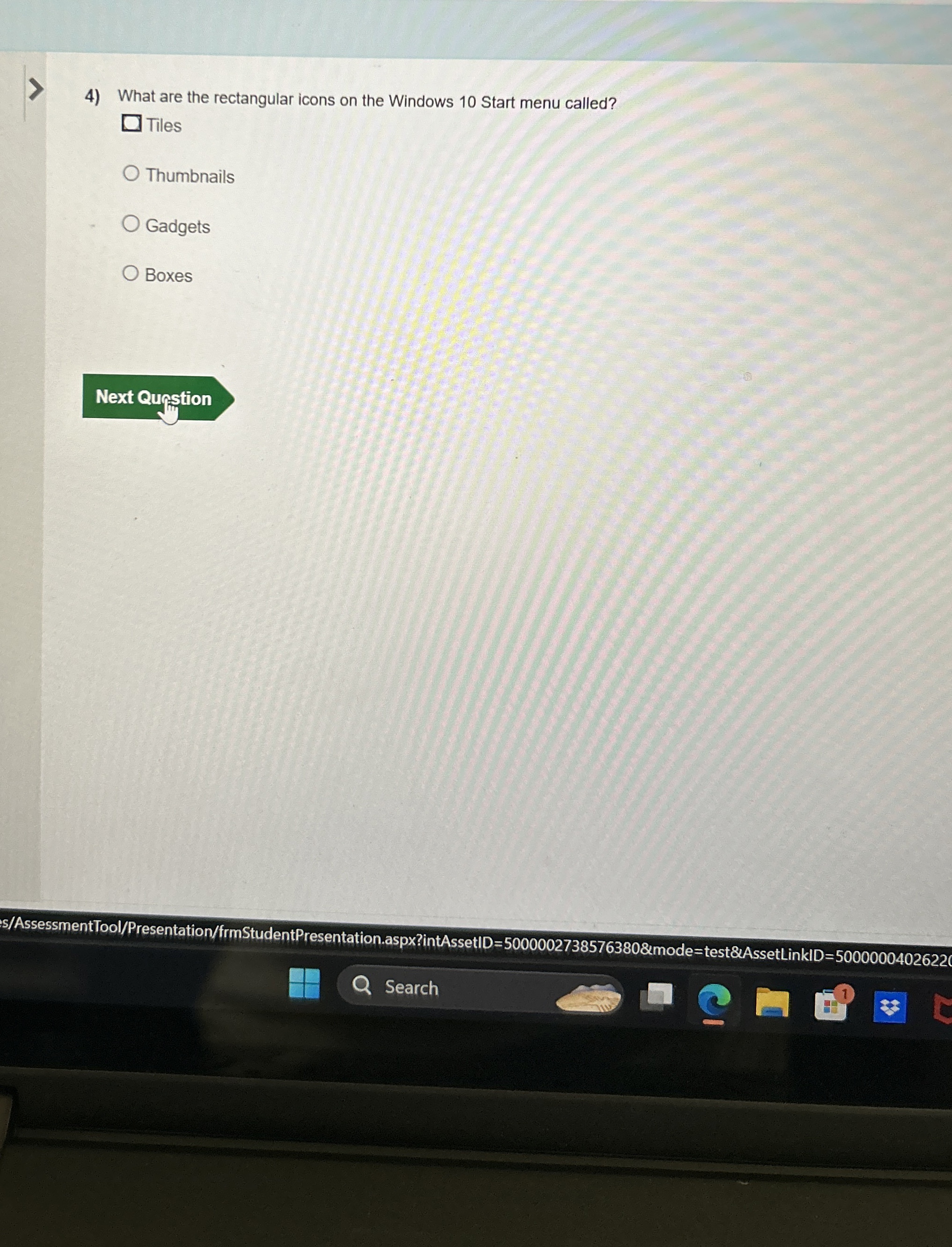 Solved What are the rectangular icons on the Windows 10 | Chegg.com