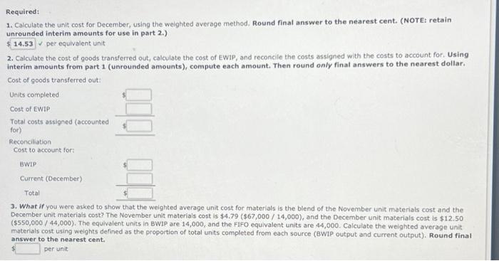 Solved Cost Information and the Weighted Average Method | Chegg.com