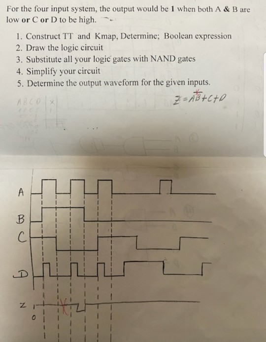 Solved For the four input system, the output would be 1 when | Chegg.com