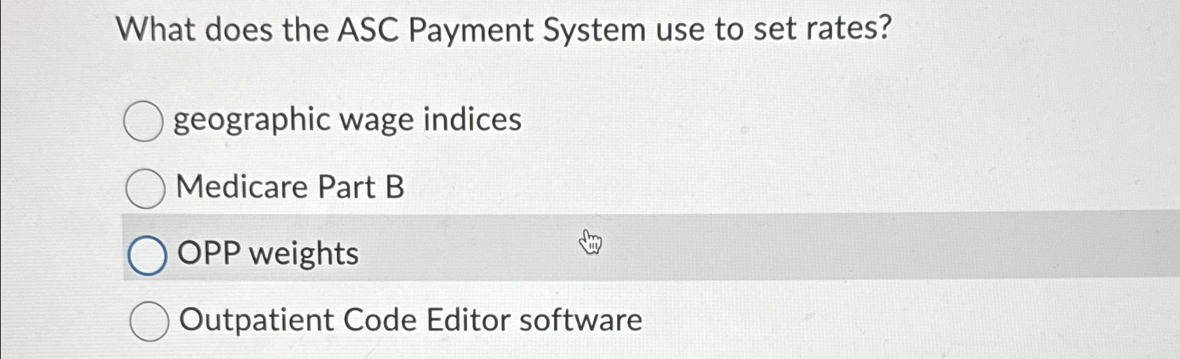 Solved What does the ASC Payment System use to set
