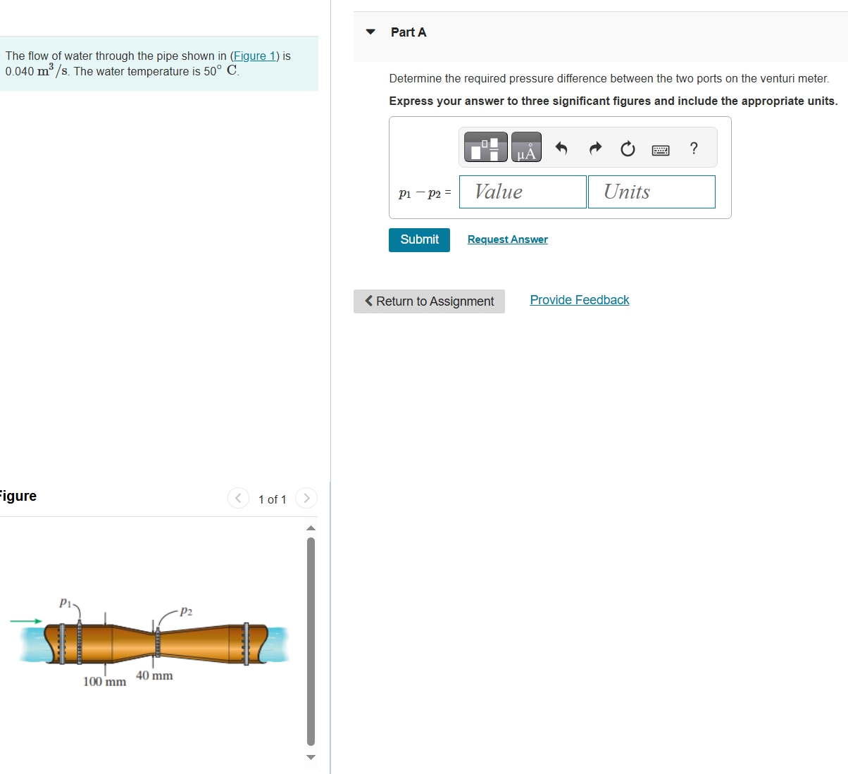 Solved Part A The flow of water through the pipe shown in | Chegg.com