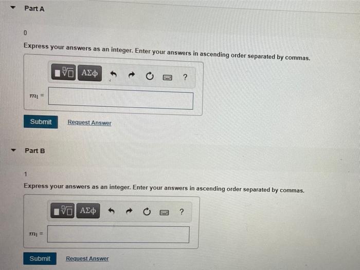 Solved what are the possible values of m(sunscript- l) for | Chegg.com