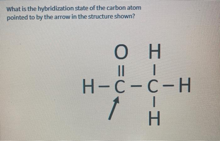 Solved What is the hybridization state of the carbon atom | Chegg.com