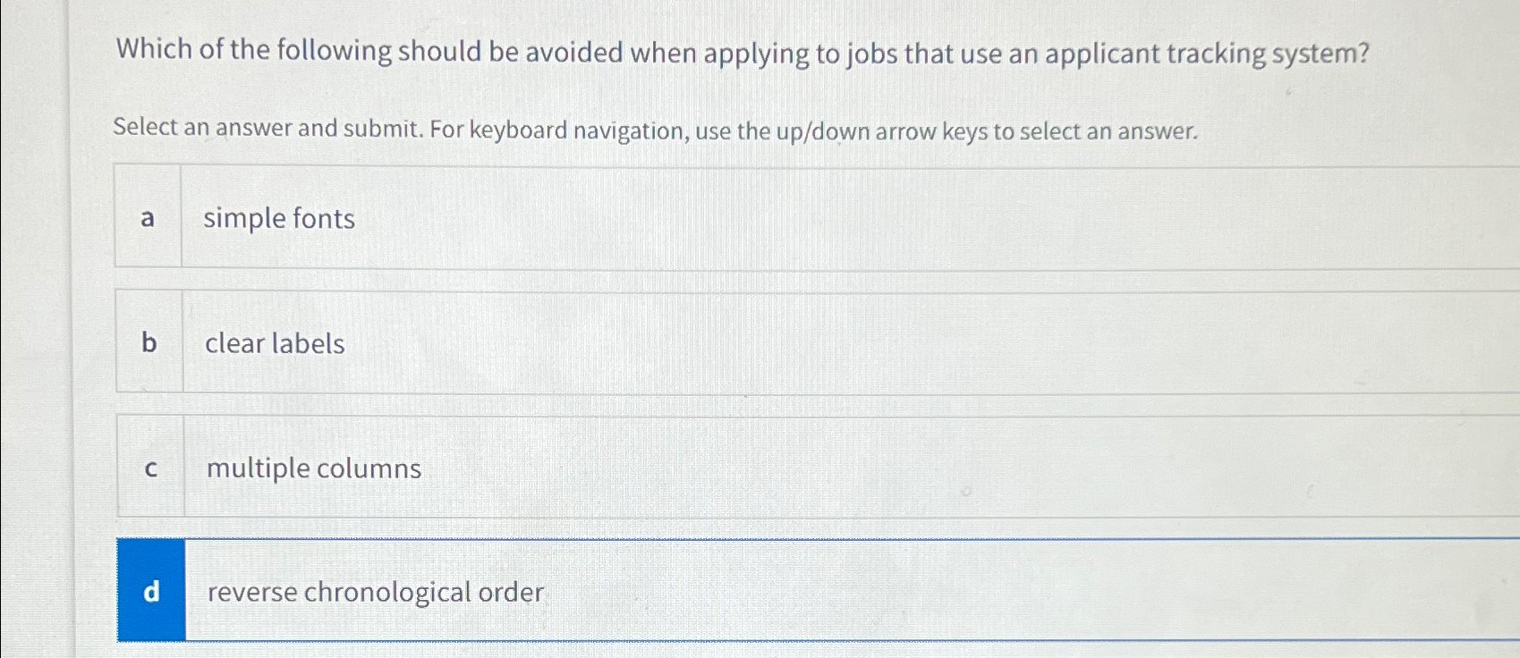 Solved Which of the following should be avoided when | Chegg.com