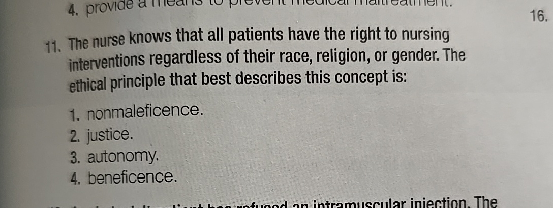 The nurse knows that all patients have the right to | Chegg.com