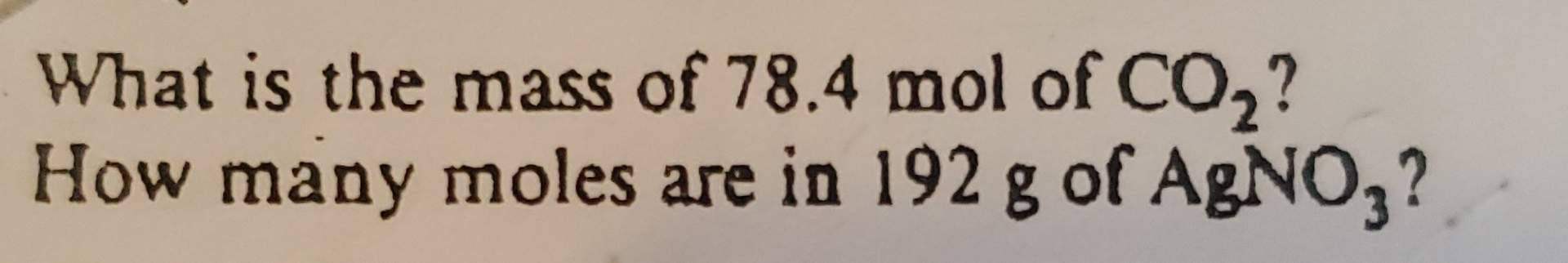 Solved What is the mass of 78.4mol of CO2 ?How many moles | Chegg.com