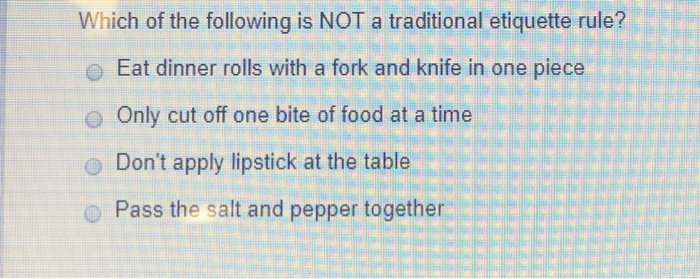 The Salt & Pepper Rule. Which Goes Where?