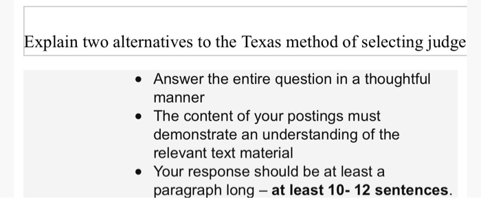 Texas Method Writng Solved Explain two alternatives to the Texas method of | Chegg.com