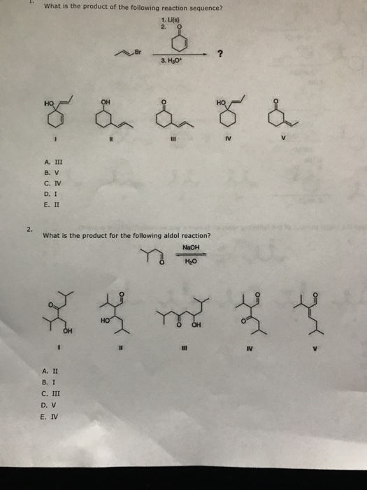 Solved What Is The Product Of The Following Reaction Sequ Chegg Com