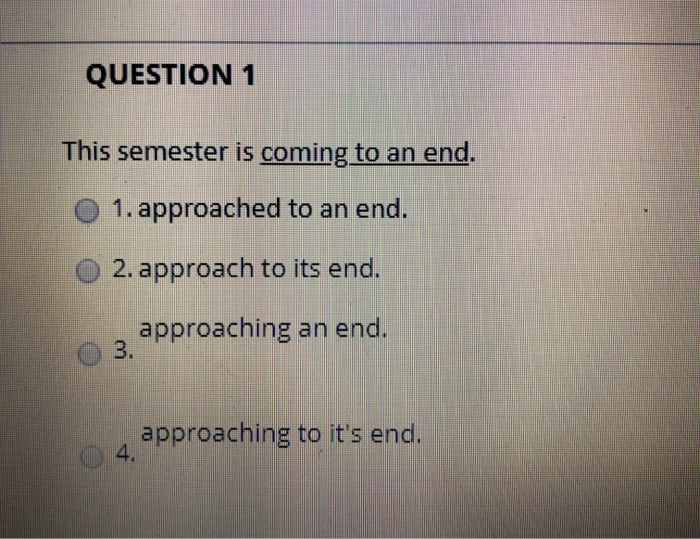 Solved QUESTION 1 This semester is coming to an end. 1. | Chegg.com