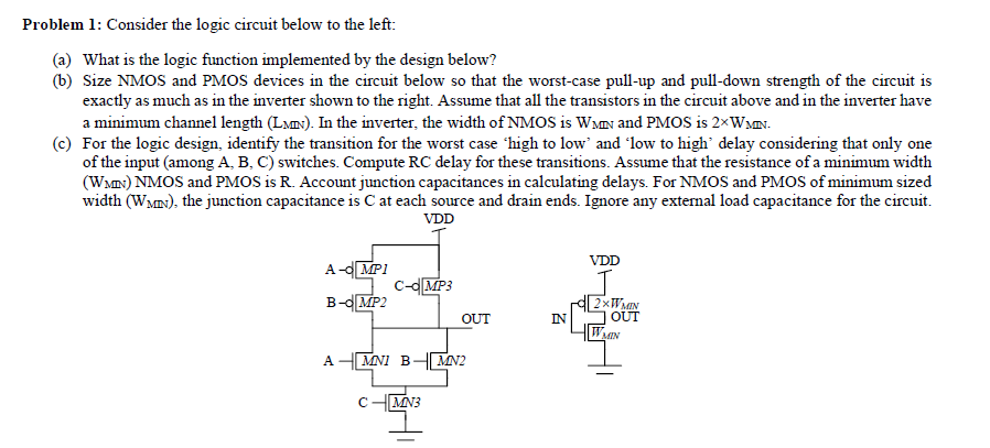 Solved Problem 1: Consider the logic circuit below to the | Chegg.com