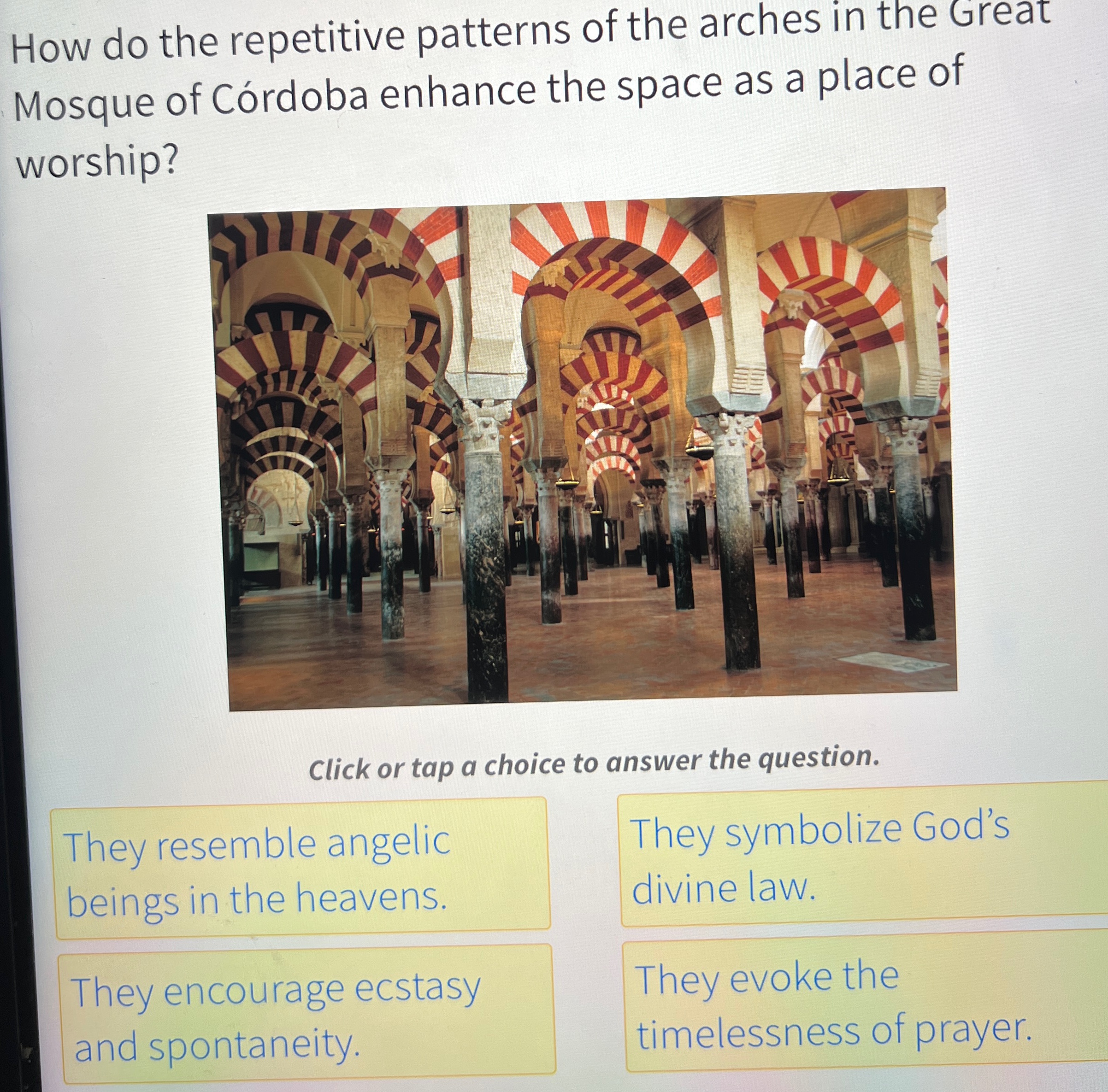 Solved How do the repetitive patterns of the arches in the | Chegg.com