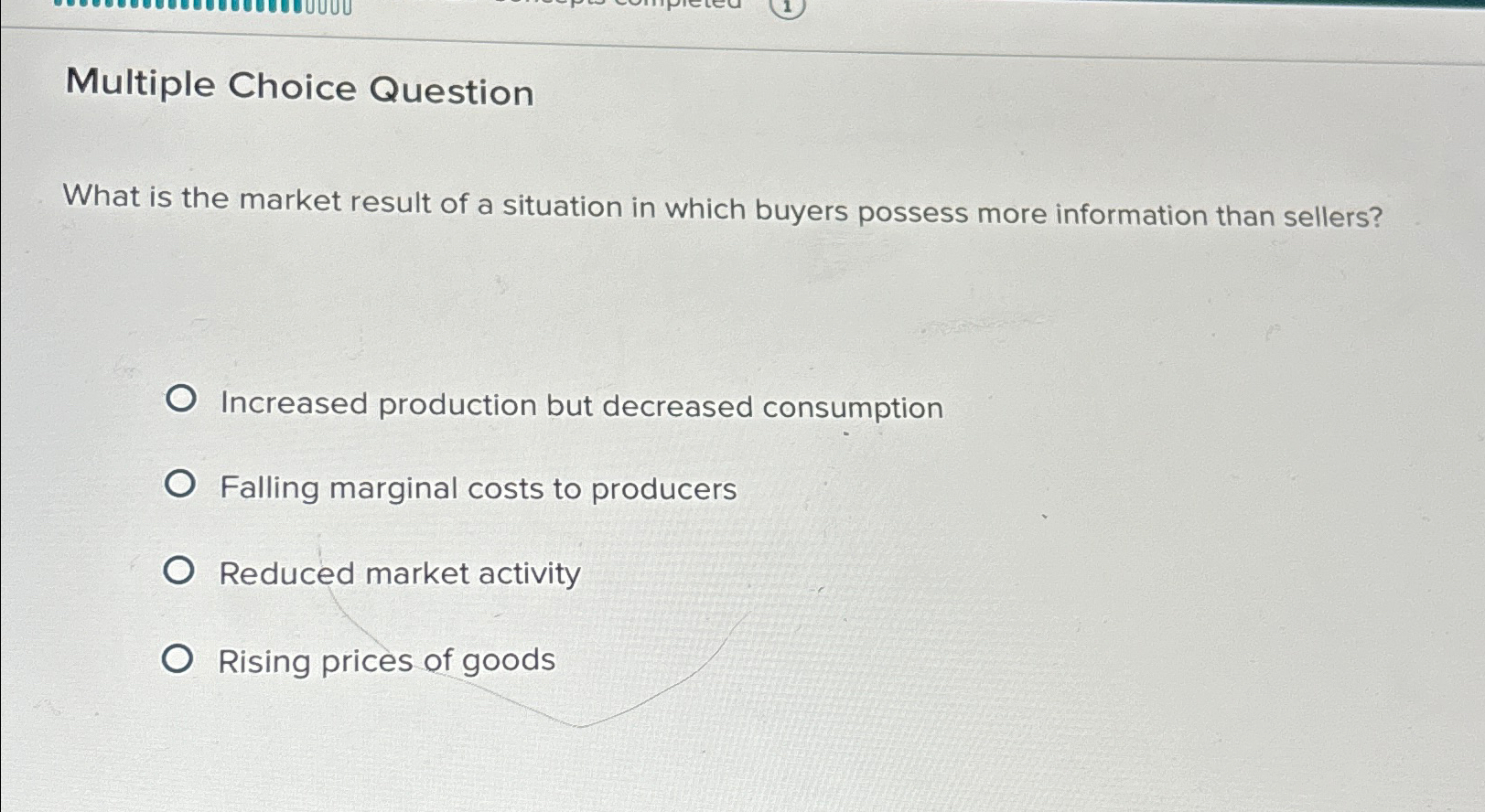 Solved Multiple Choice QuestionWhat is the market result of | Chegg.com