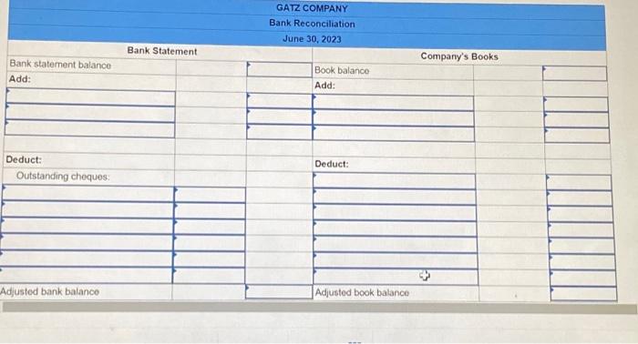 Solved 2 01:59:26 The Bank Reconciliation Prepared By Gatz | Chegg.com