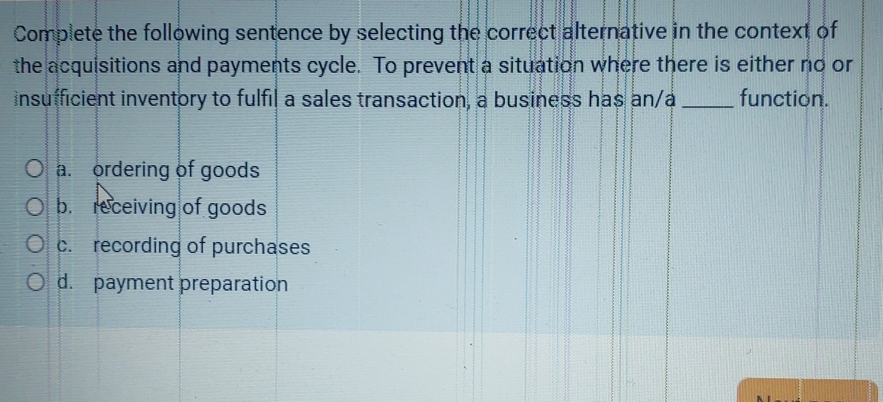 Solved Complete the following sentence by selecting the