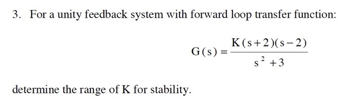 Solved 3. For a unity feedback system with forward loop | Chegg.com