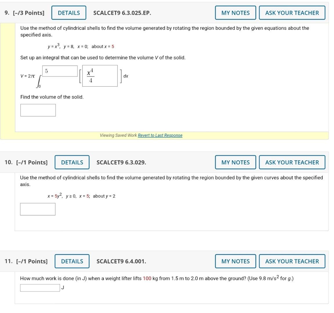 Solved Use the method of cylindrical shells to find the | Chegg.com