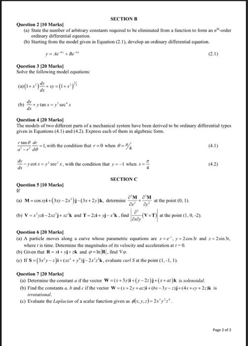 Solved SECTION B Question 2 [10 Marks (a) State the number | Chegg.com