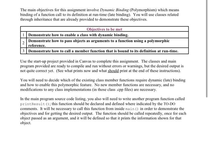 Solved The main objectives for this assignment involve | Chegg.com