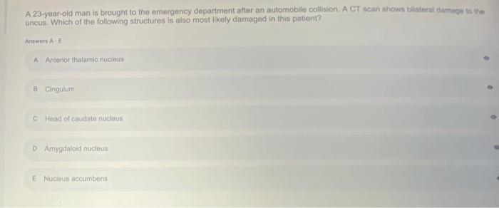 Solved A 23-year-old man is brought to the emergency | Chegg.com