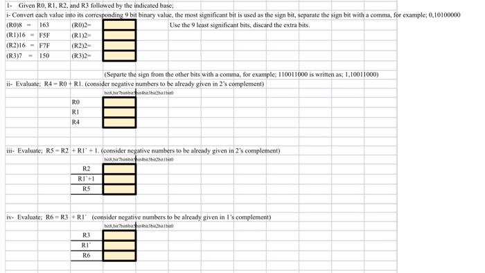 Solved 1. Given RO, R1, R2, and R3 followed by the indicated | Chegg.com
