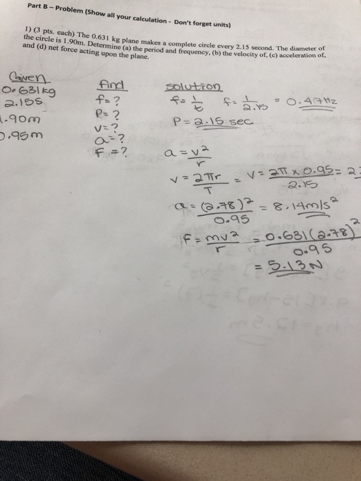 Solved Part B - Problem (Show All Your Calculation. Don't | Chegg.com