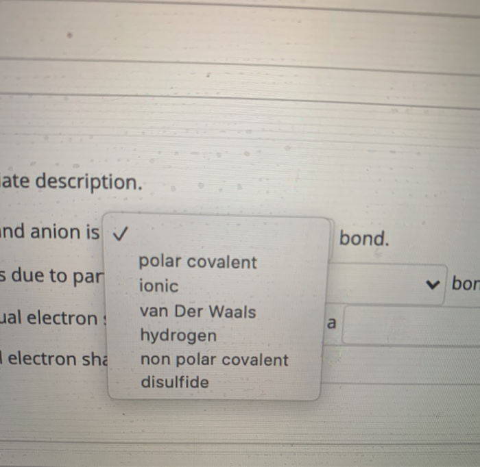 Solved Match the type of bond with its appropriate | Chegg.com