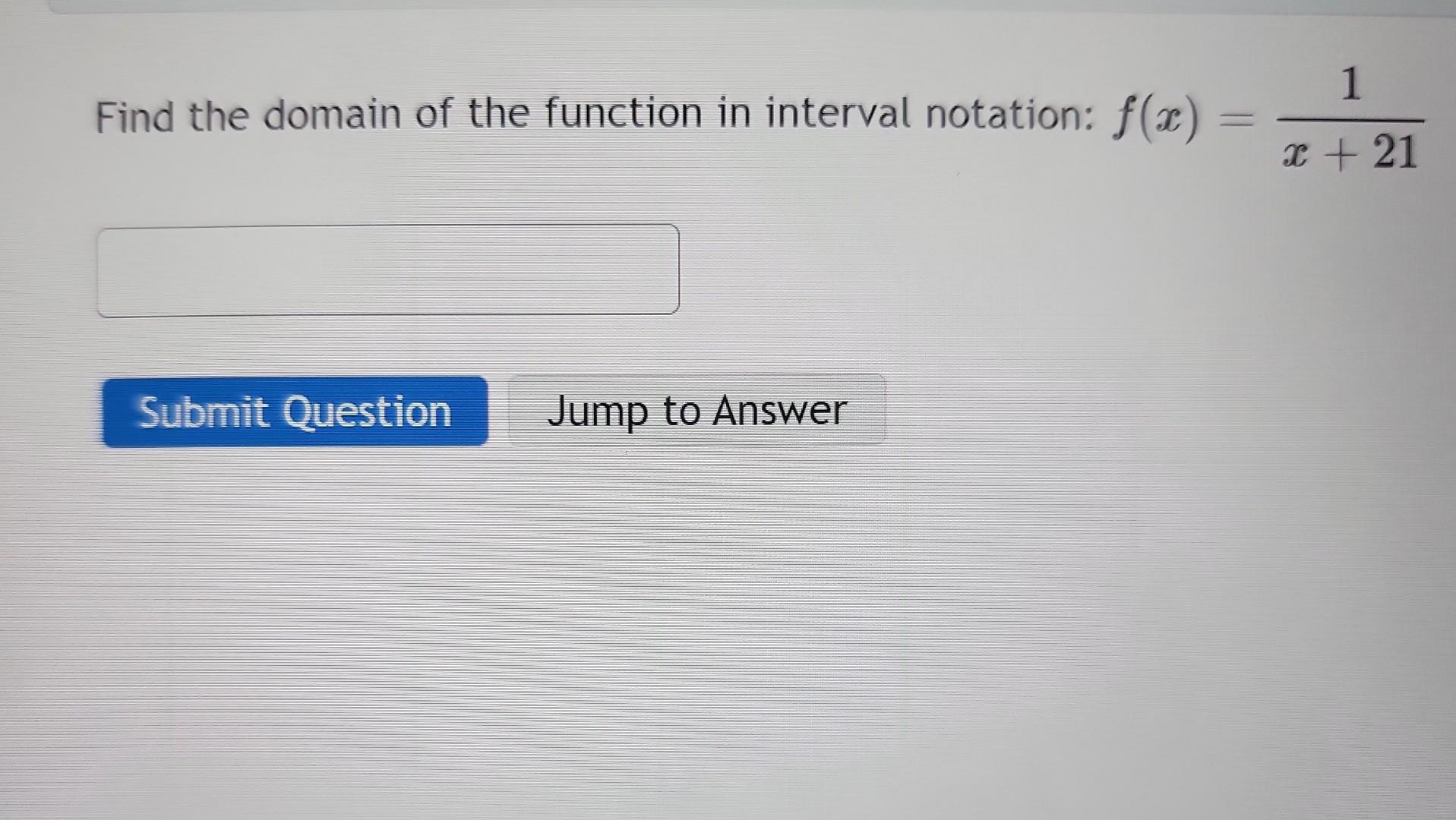 how to find the domain of f x in interval notation
