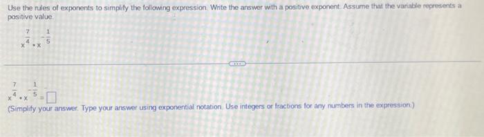 Solved Use the rules of exponents to simplify the following | Chegg.com